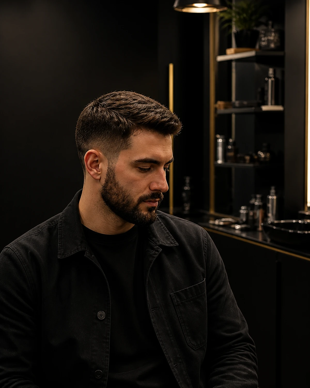 Retrato editorial masculino depois do atendimento.