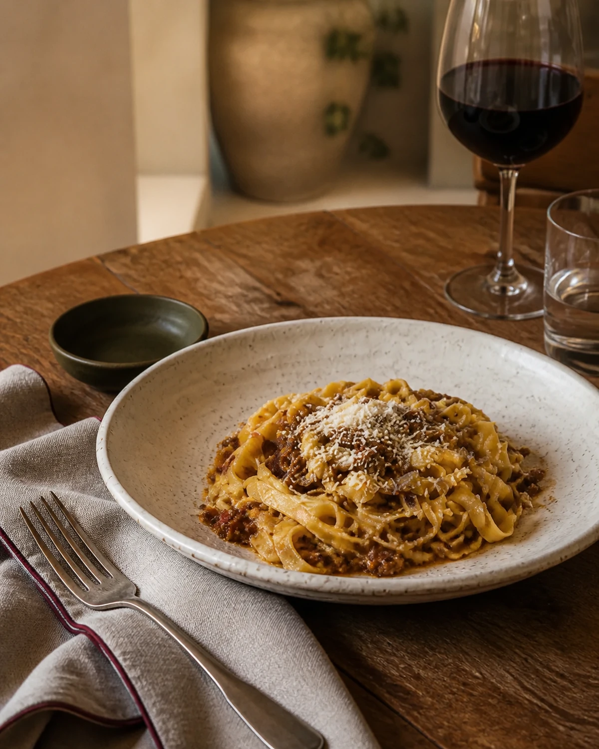 Tagliatelle ao ragu do conceito Tavola 27